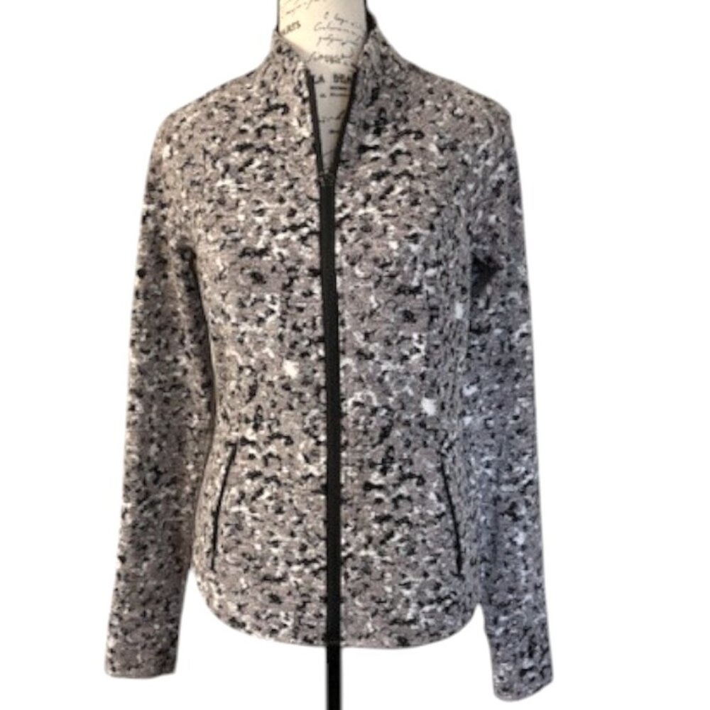 Athleta Salutation Textured Animal Print Zip Jacket